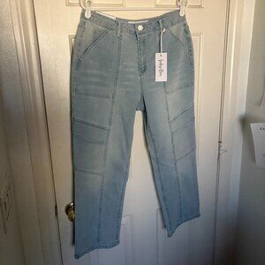 Indigo Rein Straight Leg High Rise Crop Jeans Size: 13